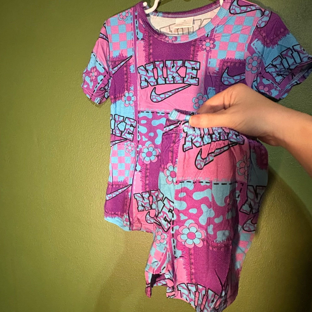 Nike Kids Colorful Patchwork Set in Purple and Blue bamboo pajamas